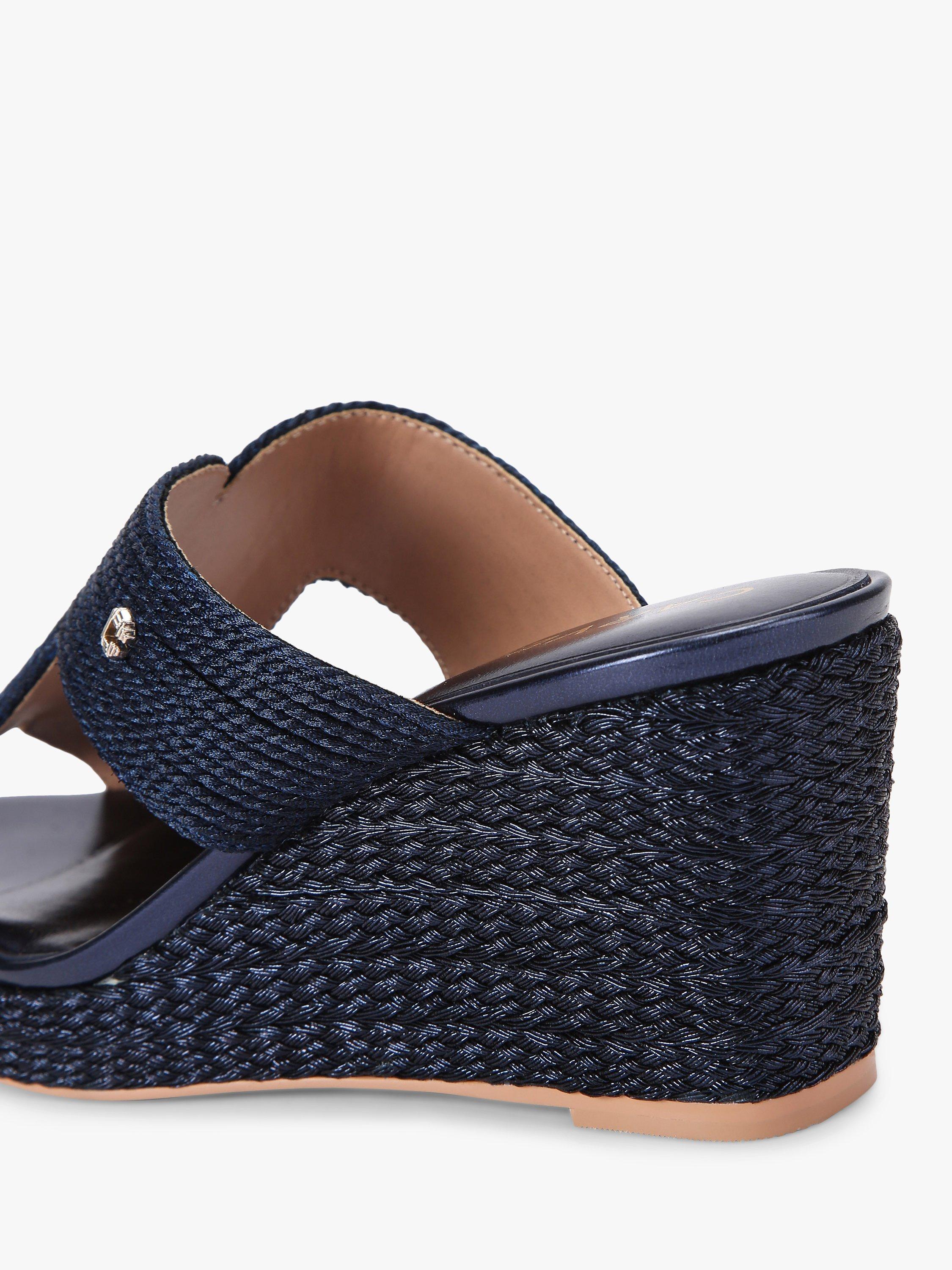 Product image 4 of 5, which shows Carvela Gala Wedge Heel Sandals, Blue Navy, 3