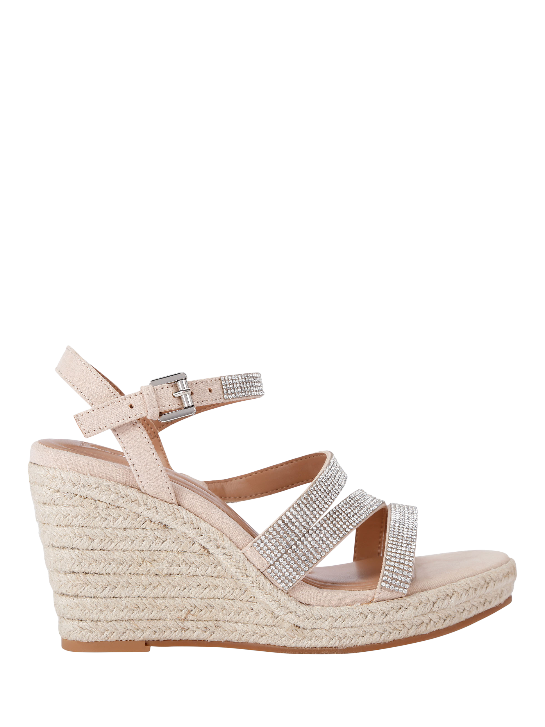 KG Kurt Geiger Roxy Embellished Wedge Heel Espadrilles, Pink Blush
