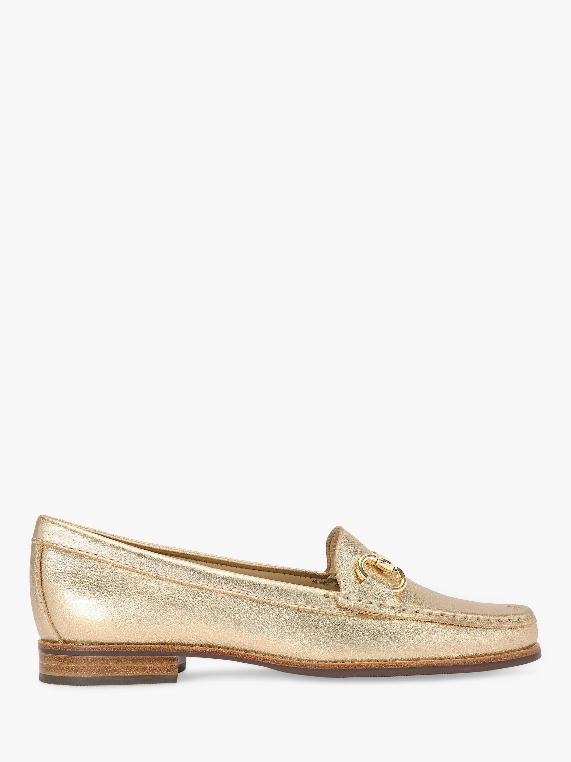 KG Kurt Geiger Matilda Leather Horsebit Chain Loafers, Gold, 8