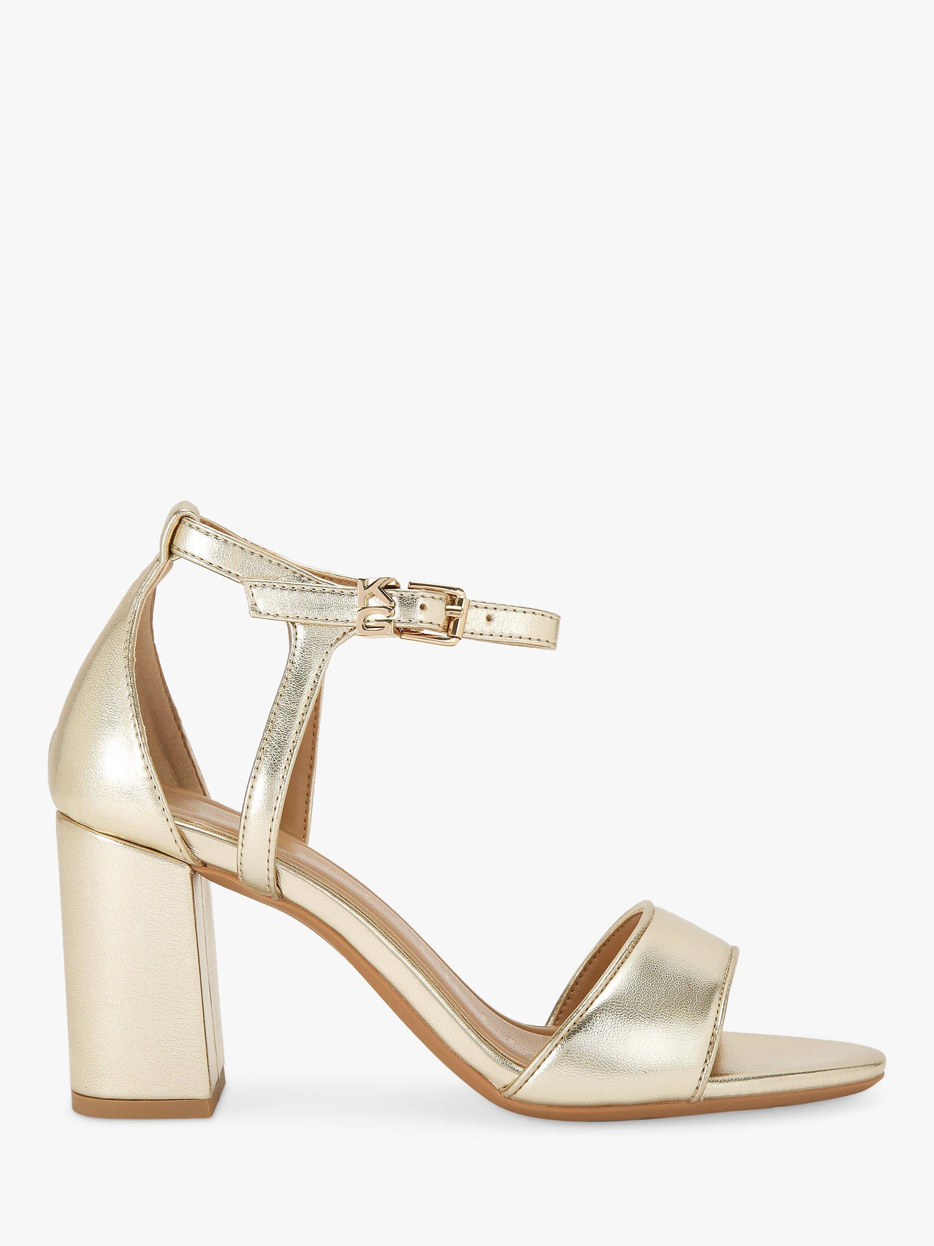 KG Kurt Geiger Faryn 2 Block Heel Sandals, Gold, 6