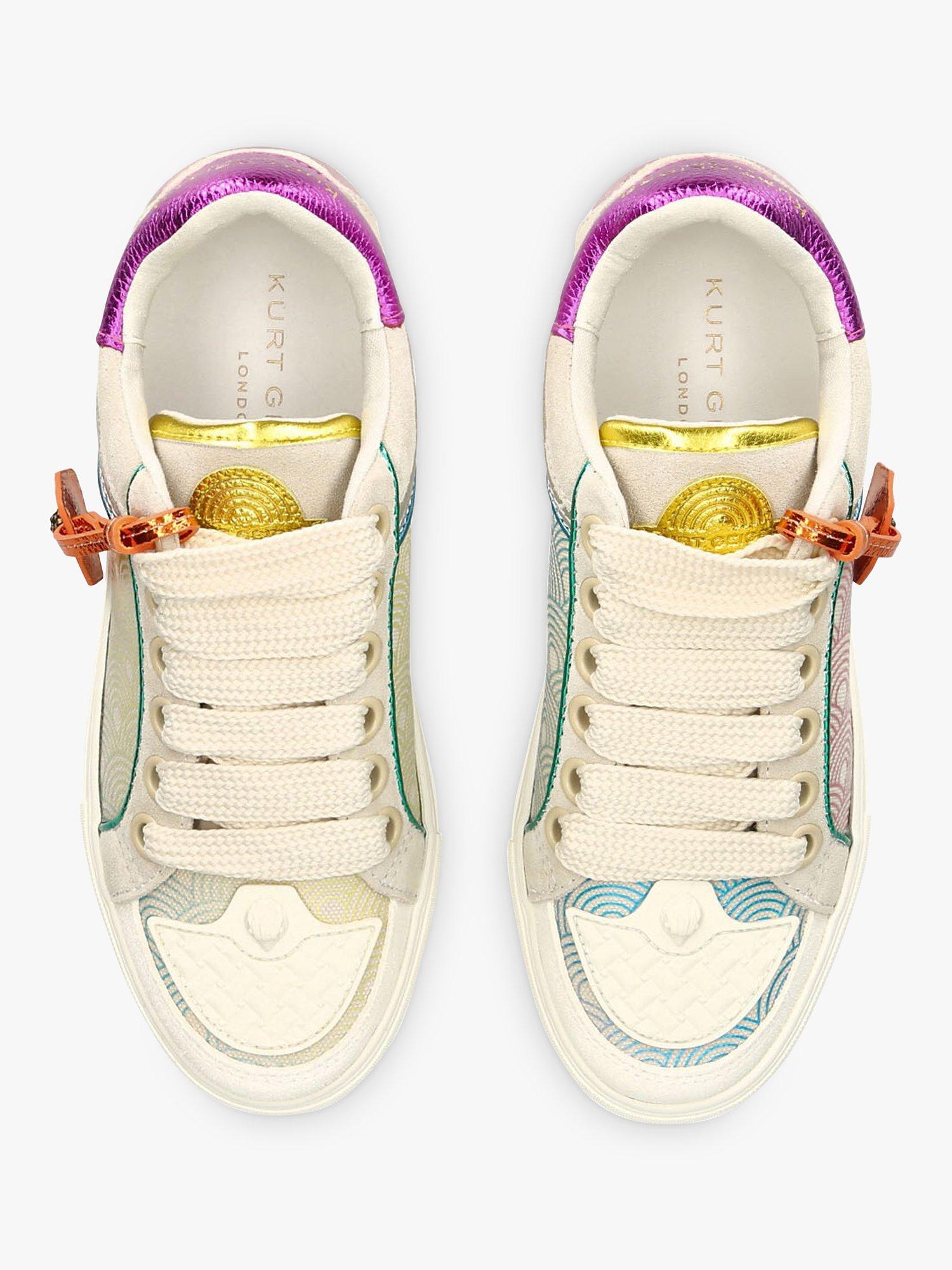 Product image 3 of 5, which shows Kurt Geiger London Southbank Tag Leather Trainers, Multi, 3