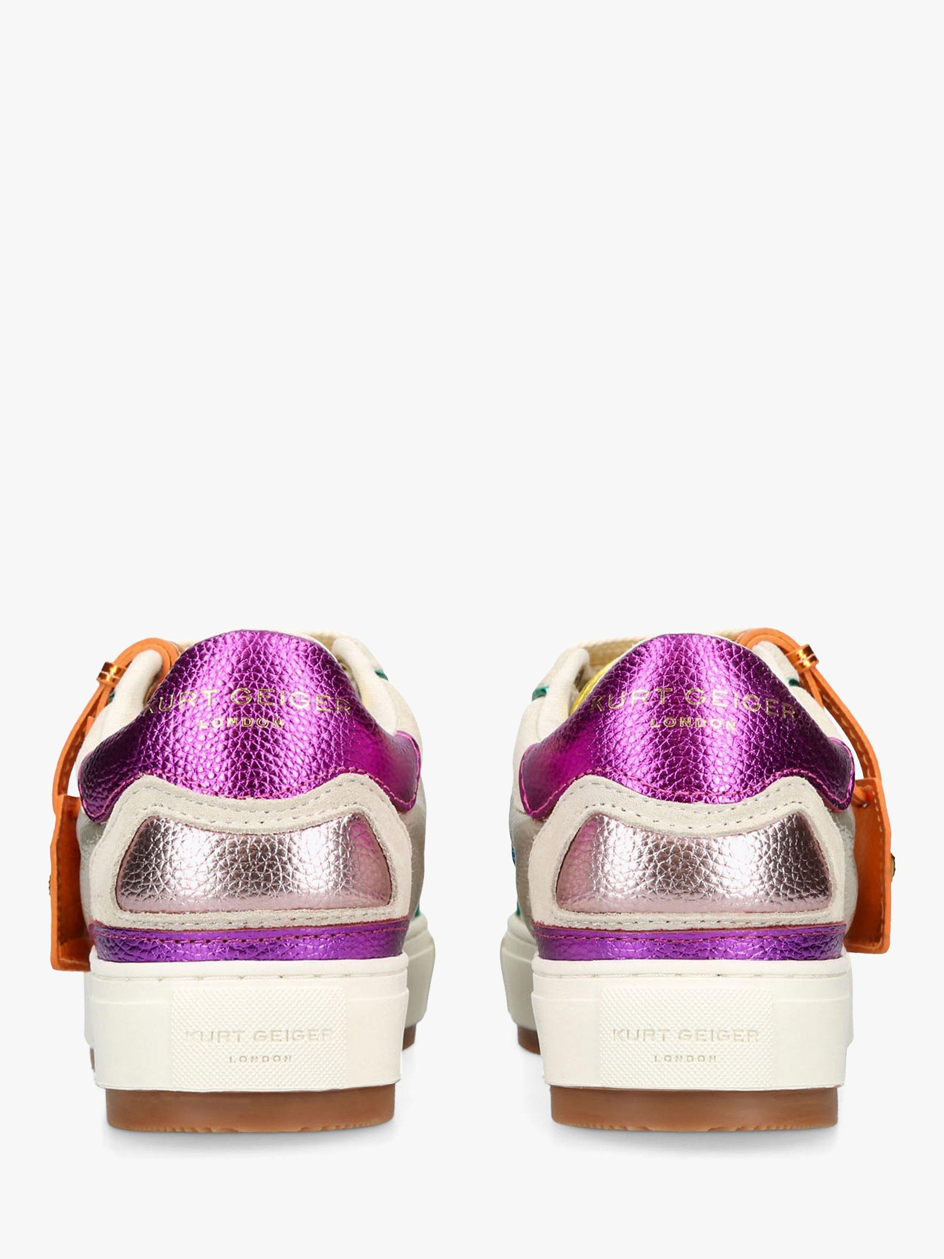 Product image 4 of 5, which shows Kurt Geiger London Southbank Tag Leather Trainers, Multi, 3