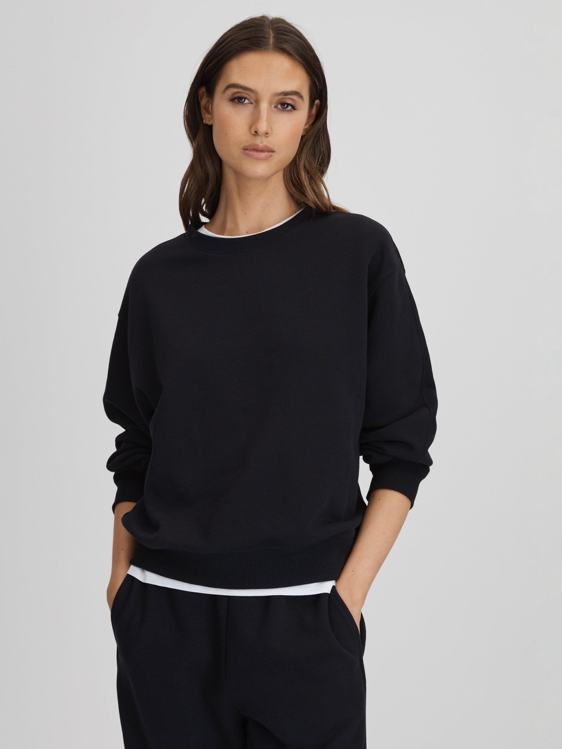 Reiss Cody Crew Neck Oversized Sweatshirt, Navy