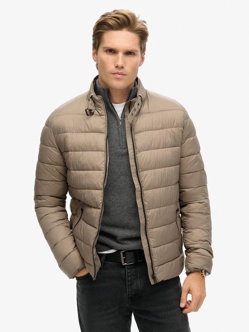 Product image 1 of 6, which shows Superdry Lightweight Padded Jacket, Deep Beige Slub, XXL