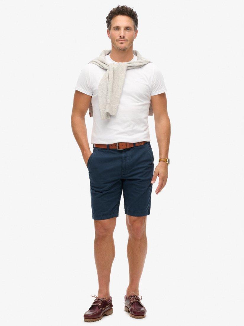 Product image 1 of 6, which shows Superdry Officer Chino Shorts, French Blue, 28R