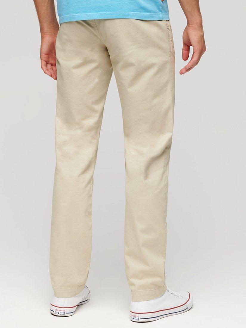 Product image 4 of 6, which shows Superdry Slim Tapered Stretch Chinos, Pelican Beige, W30/L30