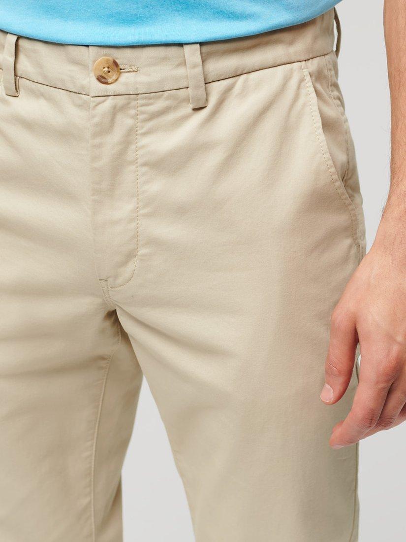 Product image 5 of 6, which shows Superdry Slim Tapered Stretch Chinos, Pelican Beige, W30/L30