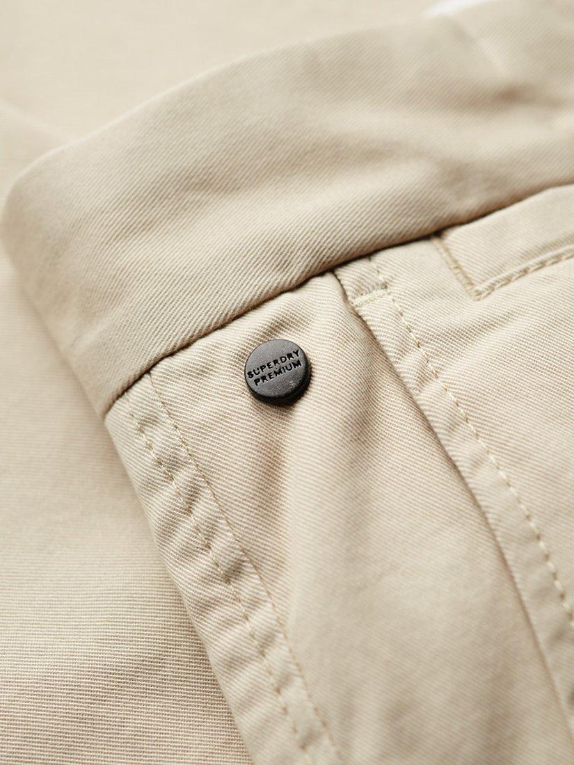 Product image 6 of 6, which shows Superdry Slim Tapered Stretch Chinos, Pelican Beige, W30/L30