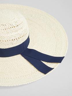 L.K.Bennett Saffron Raffia Hat, Natural - view 2, Natural