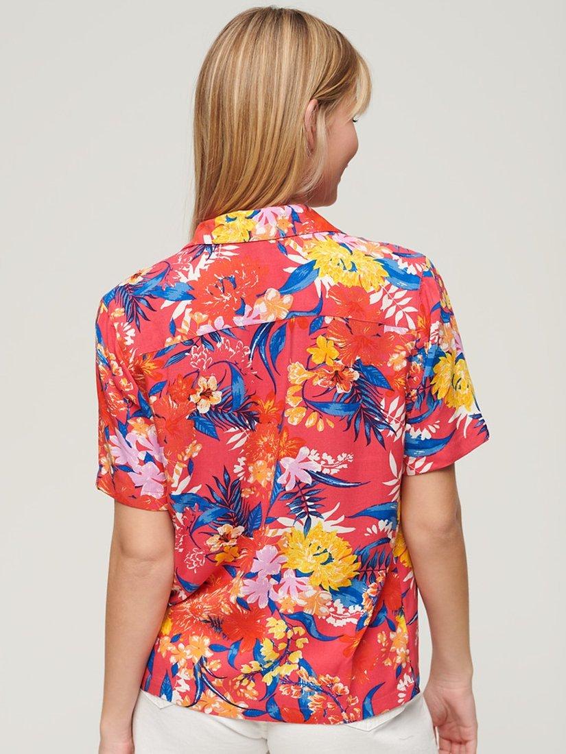 Product image 3 of 4, which shows Superdry Beach Resort Shirt, Pink Anemone, 14