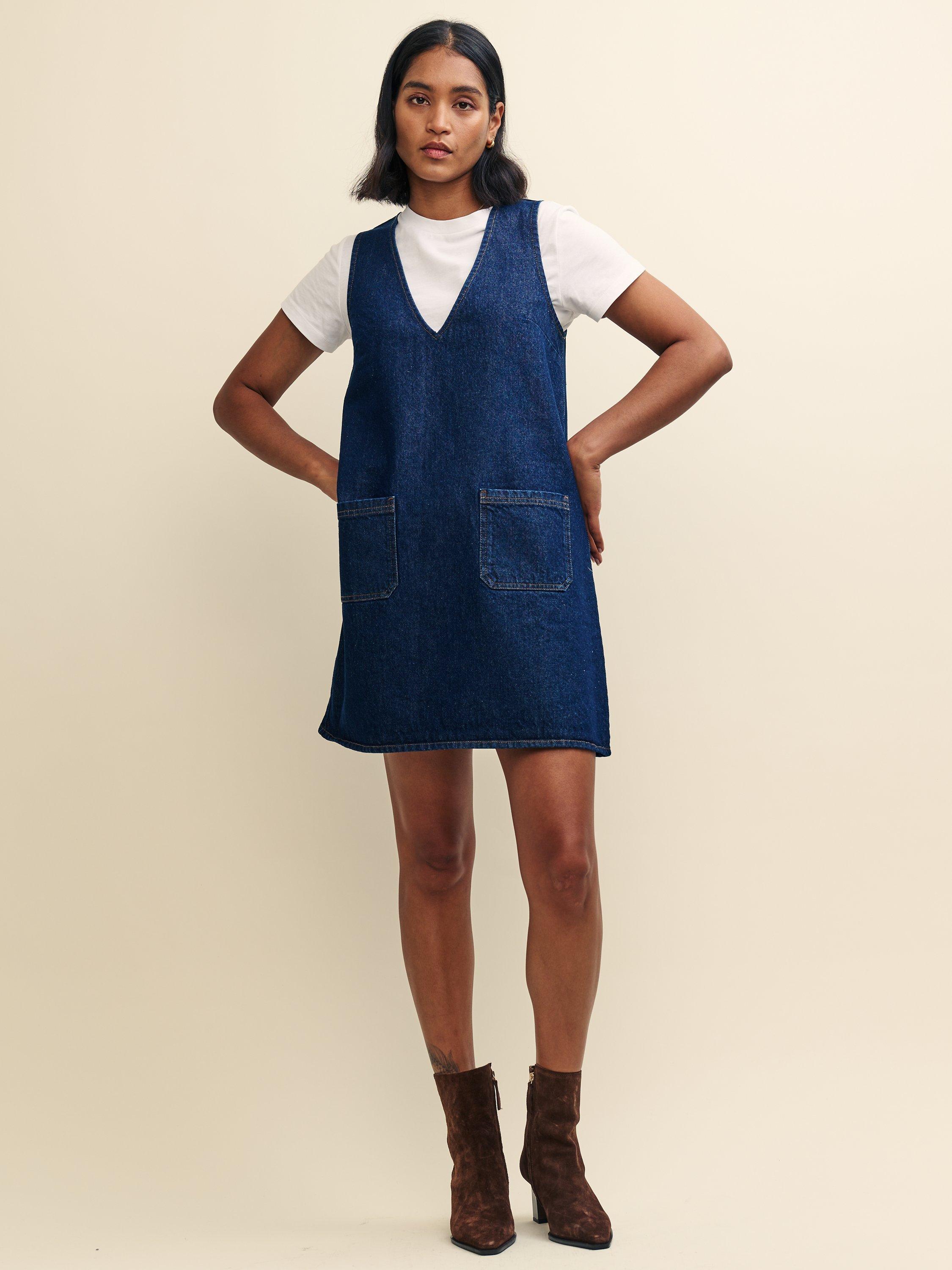 Denim pinafore dress next hotsell