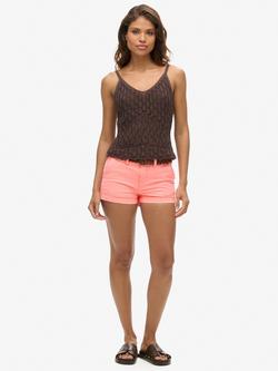 Superdry Chino Hot Shorts, Neon Red, Neon Red