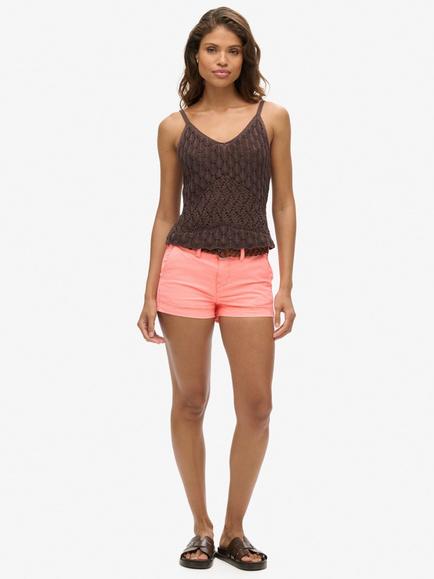 Superdry Chino Hot Shorts, Neon Red, Neon Red