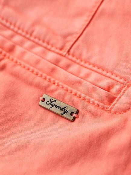 Superdry Chino Hot Shorts, Neon Red - view 2, Neon Red