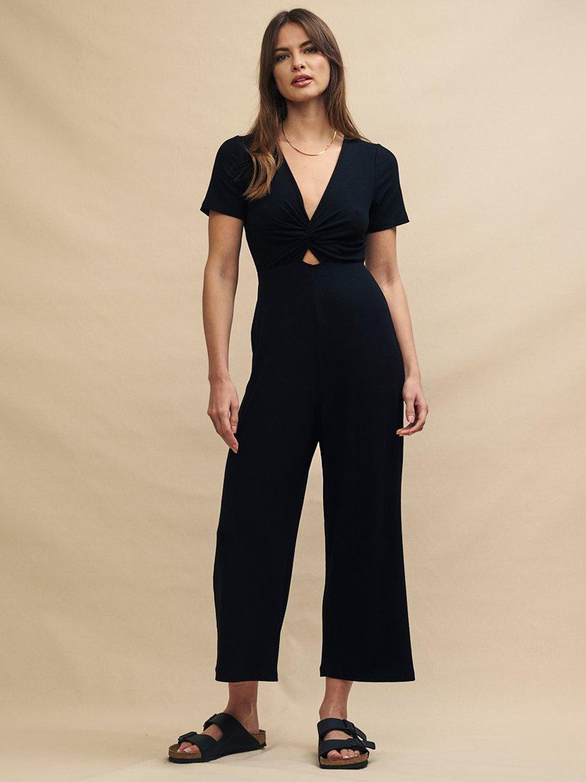 Nobody's Child Wren Cropped Jumpsuit, Black