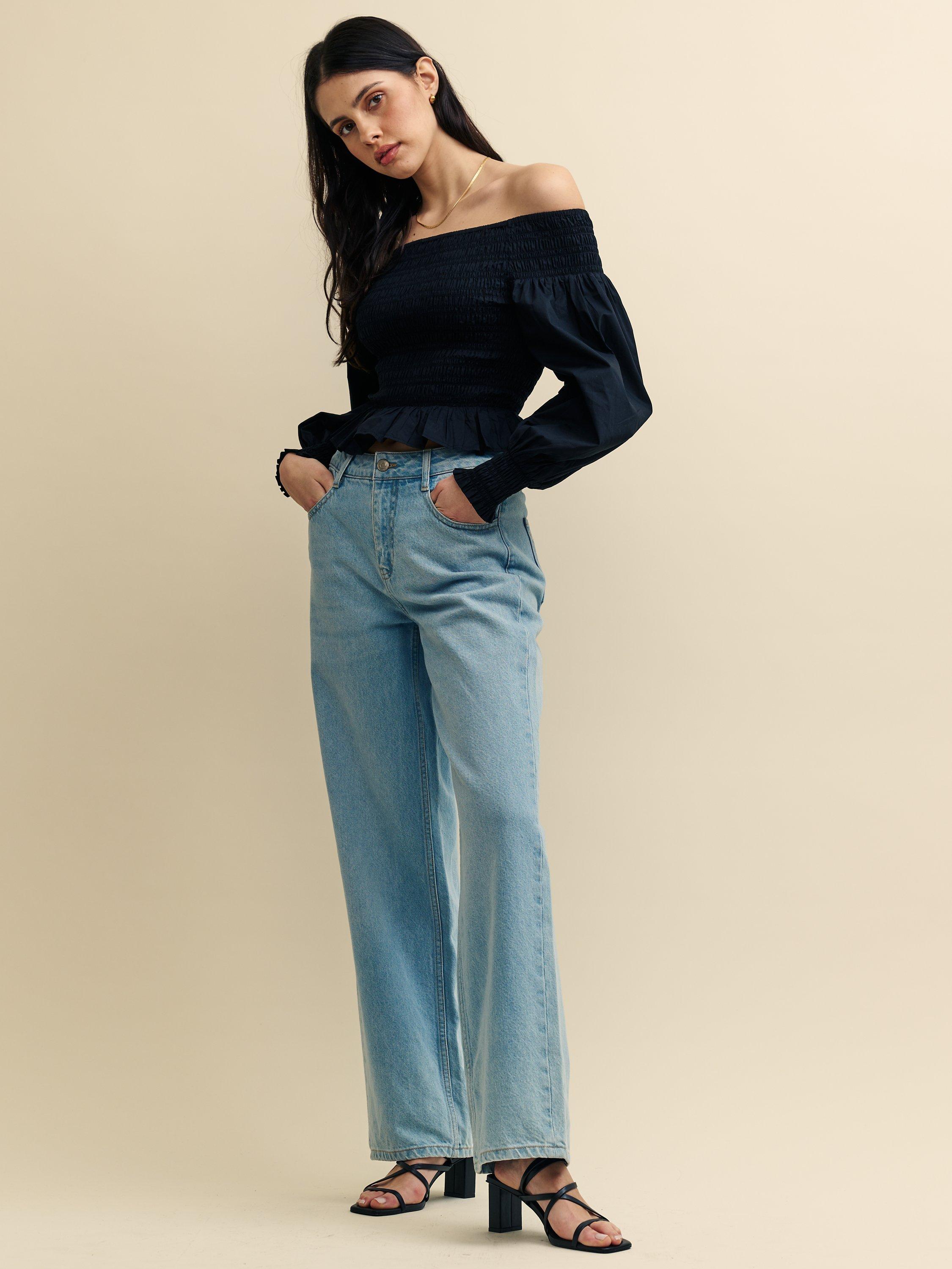 Nobody's Child Amanda Bardot Top, Black