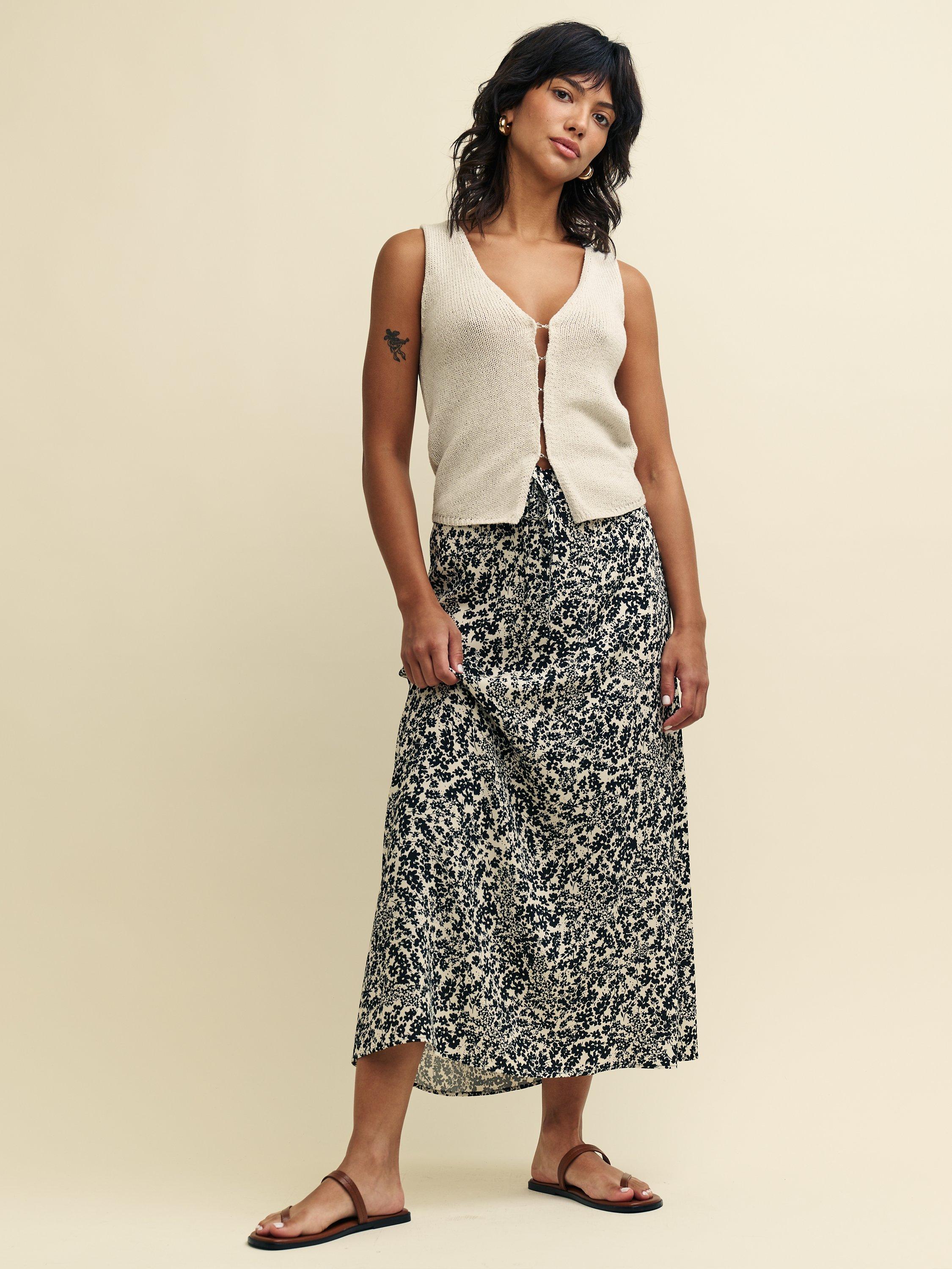 Nobody's Child Petite Monie Leopard Ditsy Print Midaxi Skirt, Black/Multi
