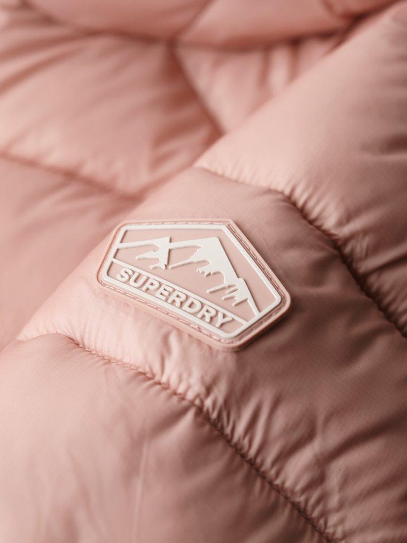 Product image 3 of 7, which shows Superdry Hooded Fuji Padded Jacket, Vintage Blush Pink, 8