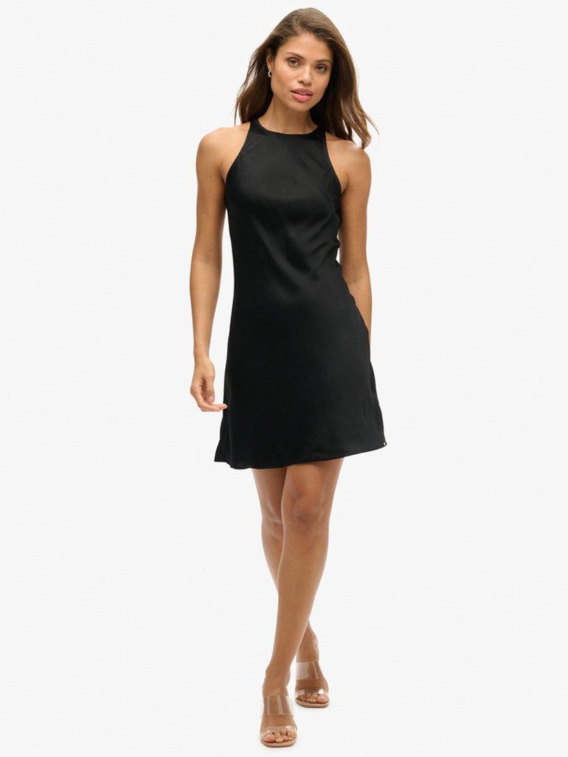 Product image 4 of 6, which shows Superdry Satin Racer Mini Dress, Black, 14