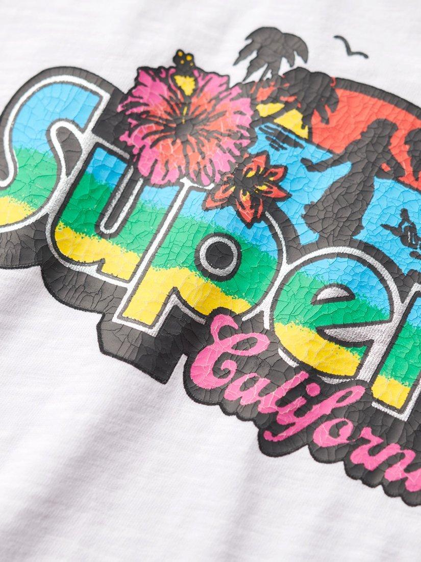 Product image 5 of 5, which shows Superdry Cali Sticker Fitted T-Shirt, Polka, 12