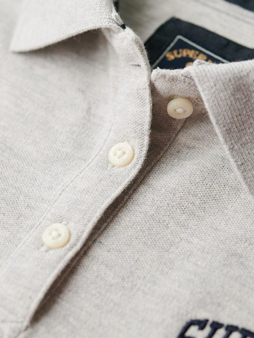Product image 5 of 5, which shows Superdry 90s Fitted Polo Shirt, Glacier Grey Marl, 8