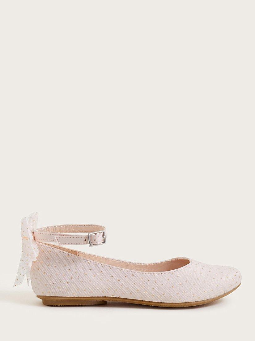 Monsoon Lila Glitter Ballerina Pumps, Pink