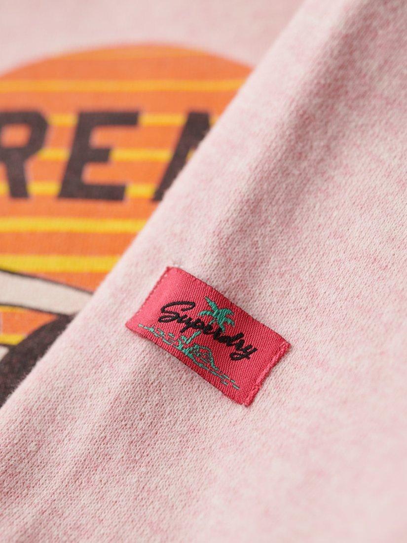 Superdry LA Graphic Hoodie, Somon Pink Marl, 8