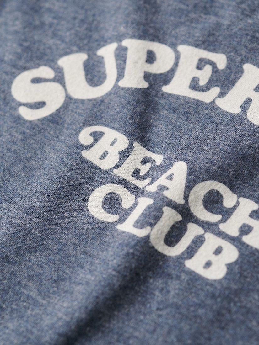 Product image 5 of 5, which shows Superdry Athletic Essentials Organic Cotton Blend Branded Cami Top, Navy Marl, 12