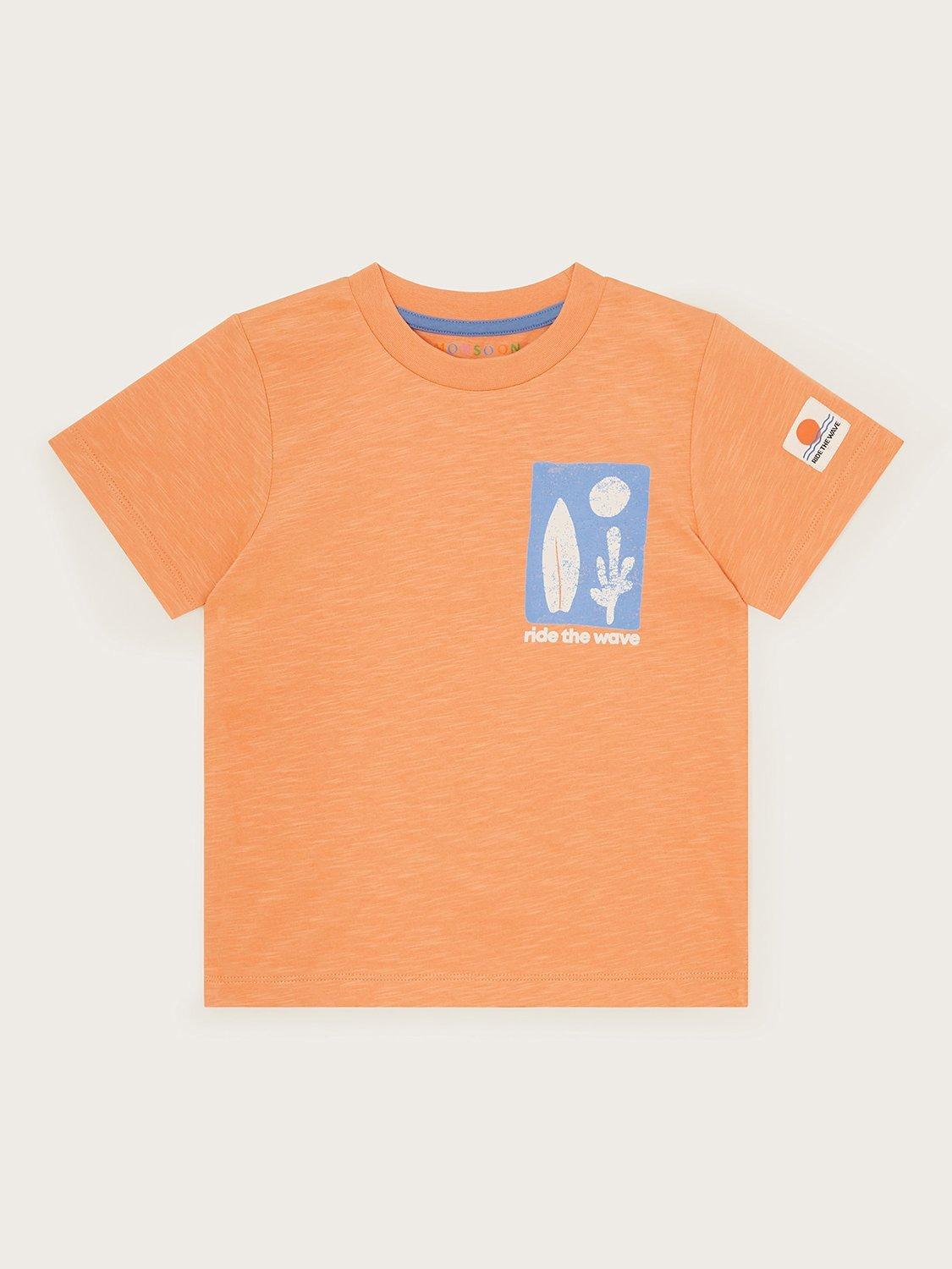 Monsoon Kids' Ride The Wave T-Shirt, Orange