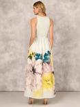 Aidan Mattox by Adrianna Papell Floral Print Twill Maxi Dress, Yellow/Multi