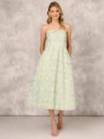 Aidan Mattox by Adrianna Papell Floral Embroidered Organza Midi Dress, Mint