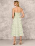 Aidan Mattox by Adrianna Papell Floral Embroidered Organza Midi Dress, Mint