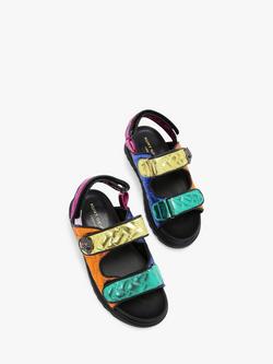 Kurt Geiger London Kids' Mini Orson Leather Sandals - view 2, Black/Multi