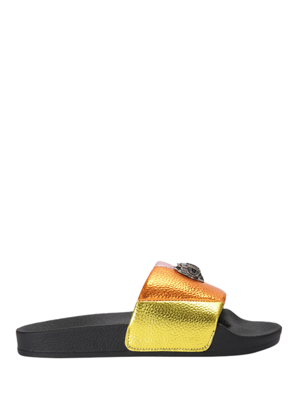 Kurt Geiger London Kids' Meena Eagle Embellished Slider Sandals, Multi, Multi