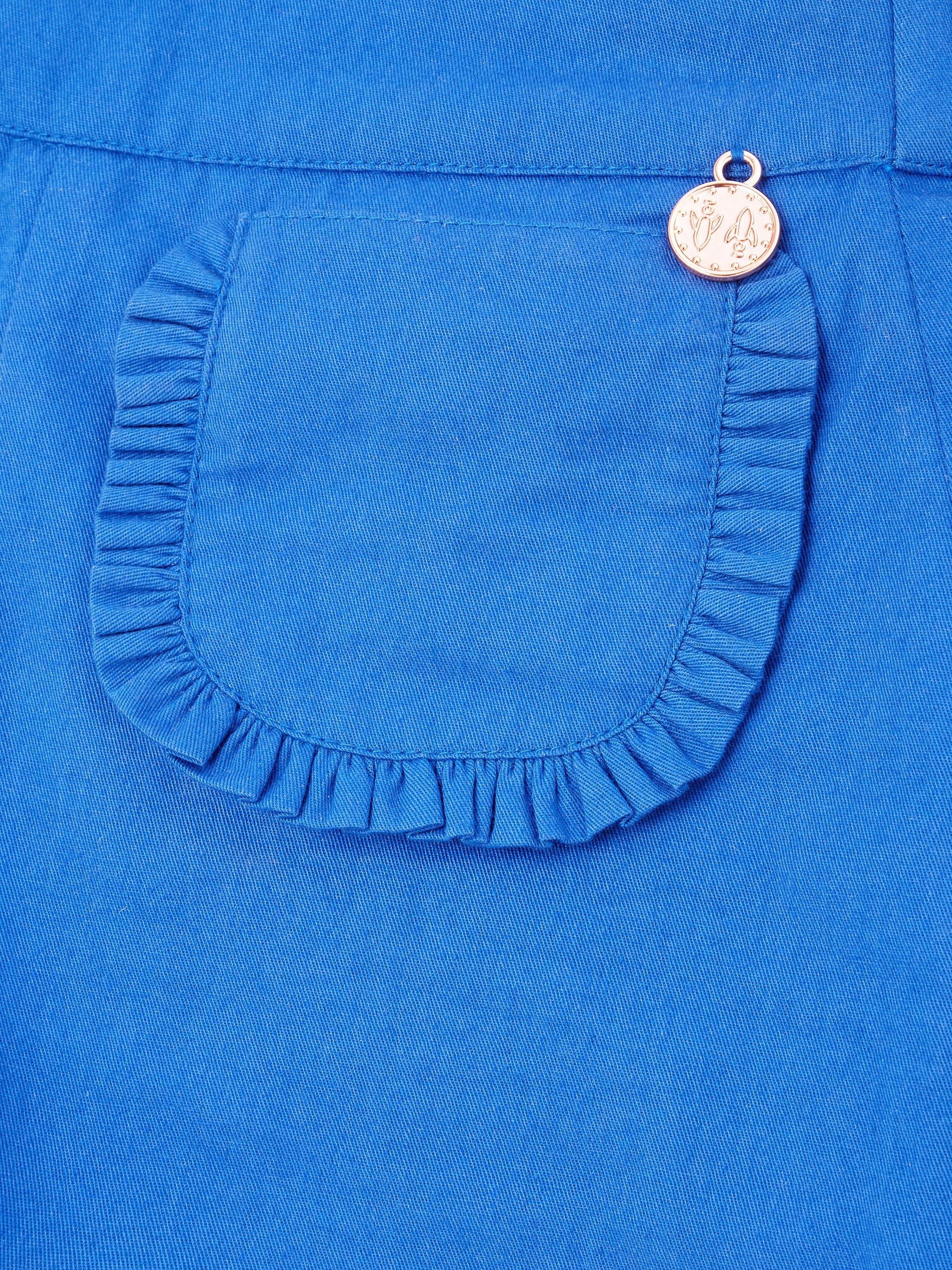 Product image 5 of 5, which shows Angel & Rocket Kids' Lacey Scallop Hem Shorts, Blue, 4 years