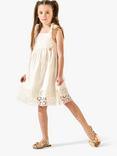 Angel & Rocket Kids' Della White Lace Trim Sundress, White