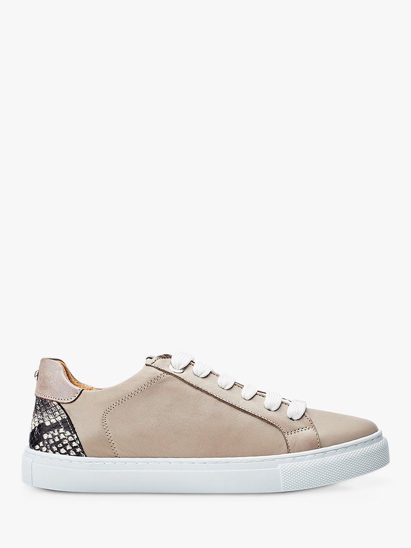 Moda in Pelle Braidie Low Top Leather Trainers, Taupe