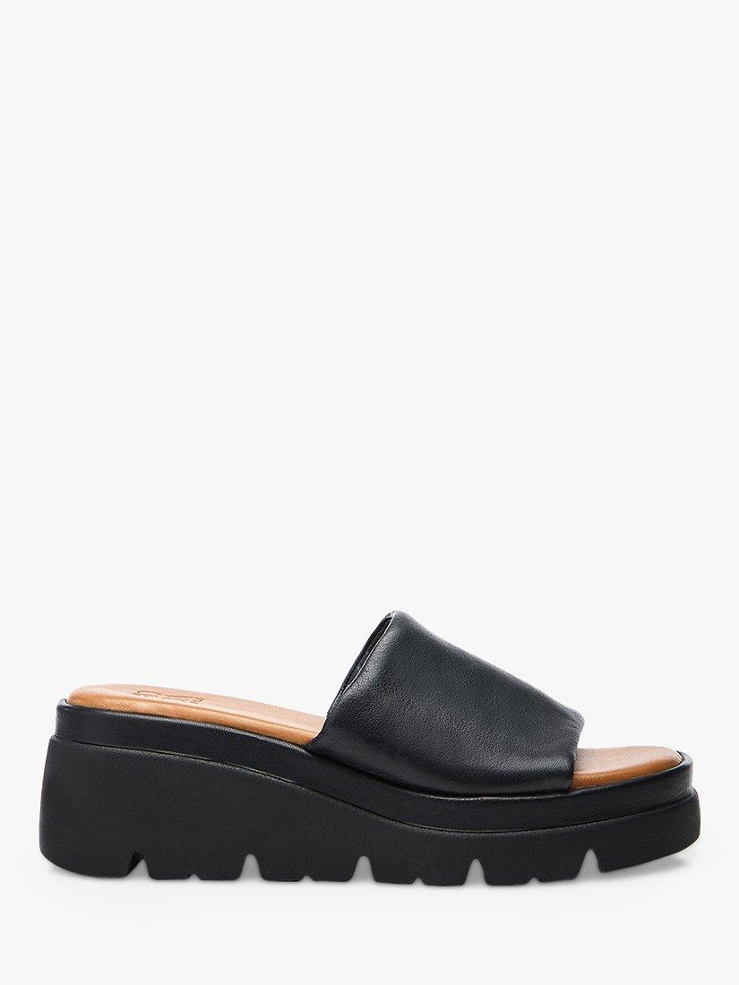 Moda in Pelle Namya Leather Wedge Heel Mules
