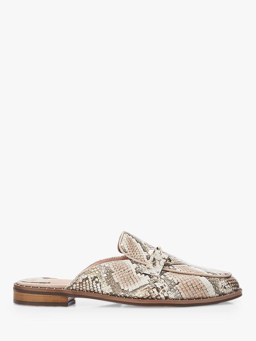 Moda in Pelle Ella Jean Snake Print Leather Mules, Natural Gold