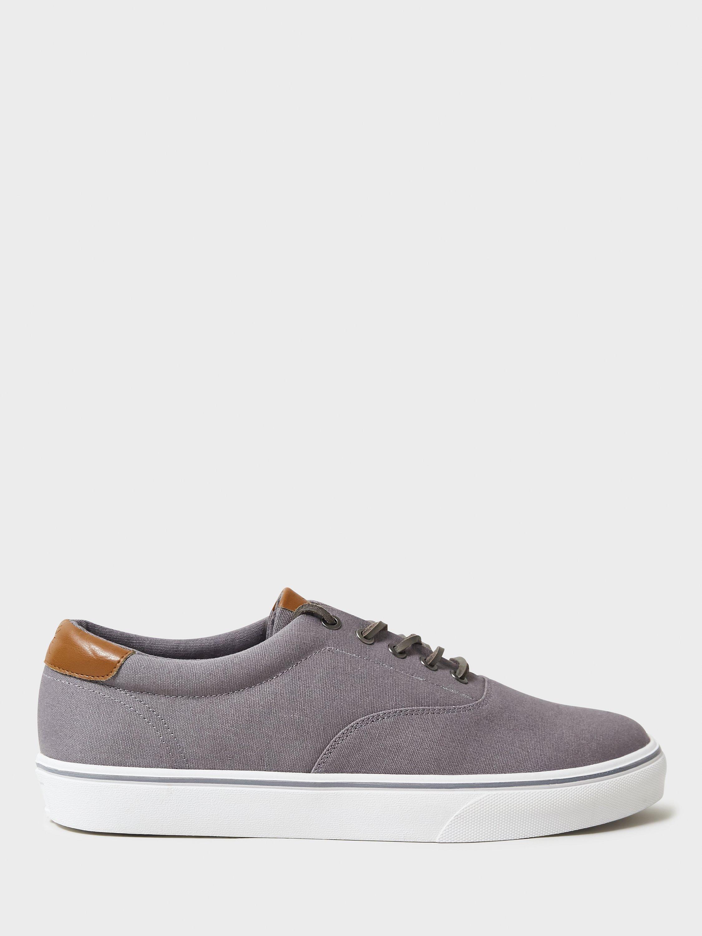 Crew Clothing Oxford Canvas Trainers, Graphite Grey