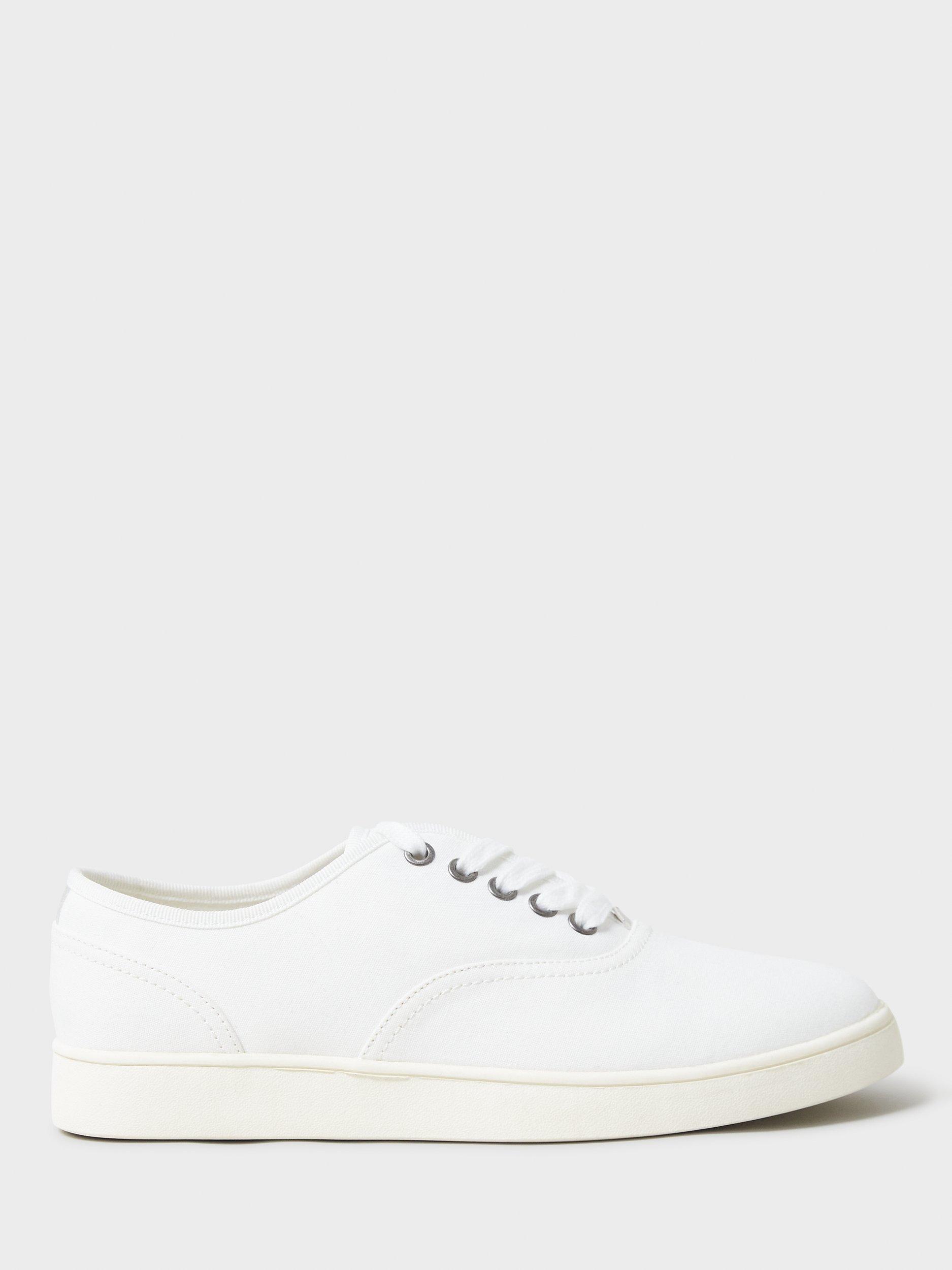 Crew Clothing Canvas Oxford Trainers, White