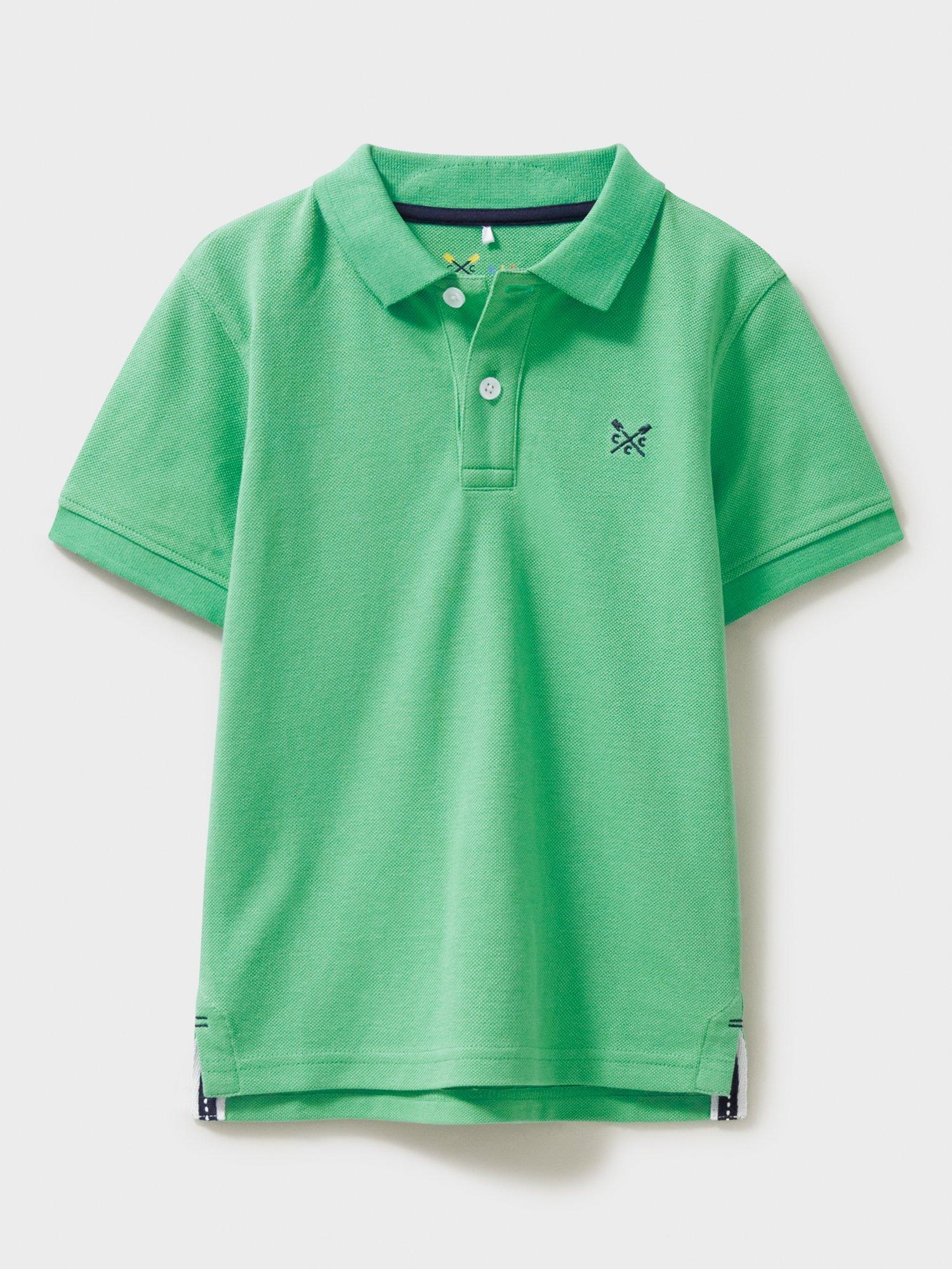 Crew Clothing Kids' Classic Pique Polo Shirt, Mid Green