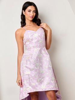 Chi Chi London Cami Floral Print Dip Hem Midi Dress - view 2, Purple