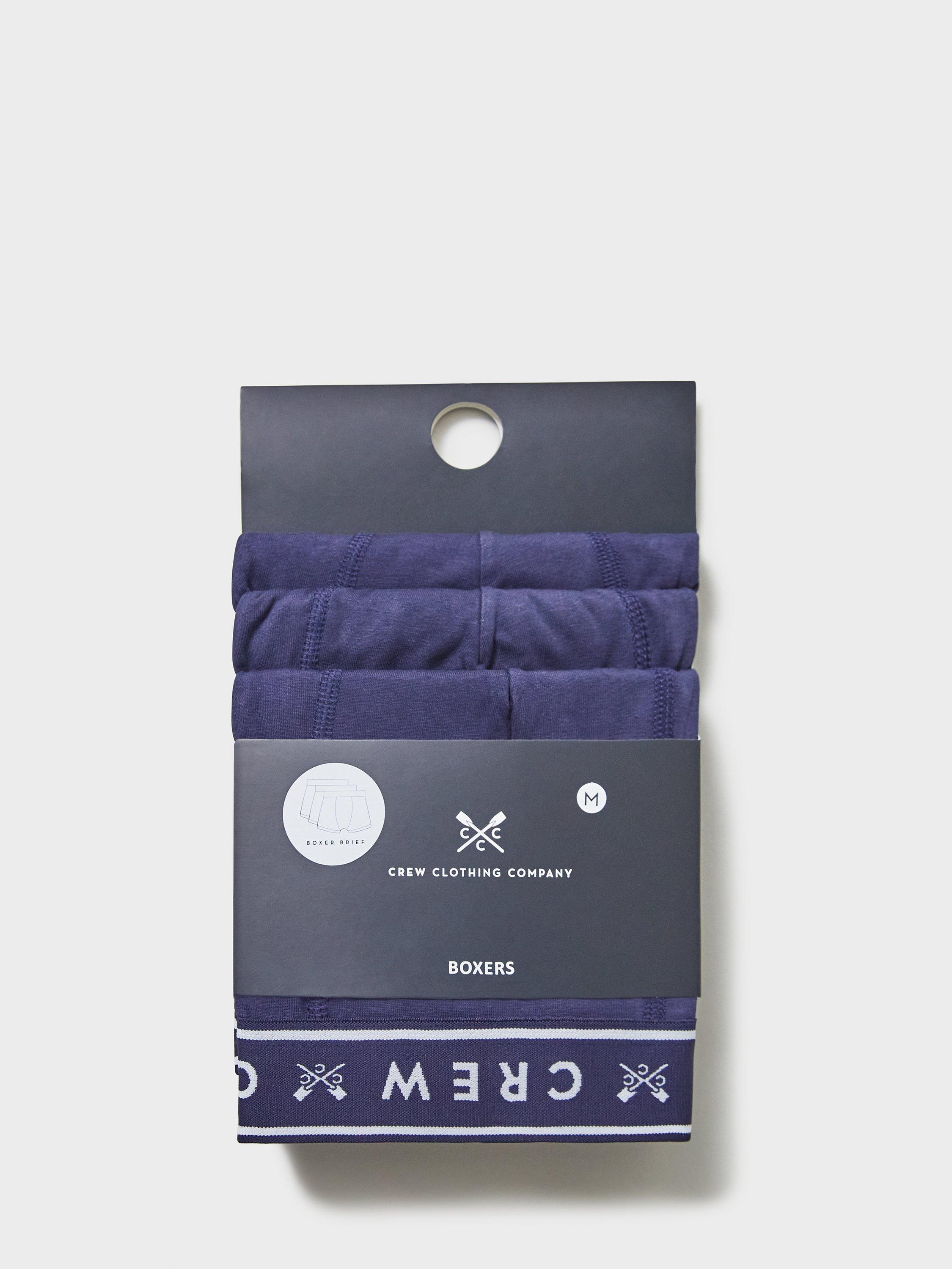 Product image 2 of 2, which shows Crew Clothing Jersey Boxers, Pack of 3, Navy Blue, S