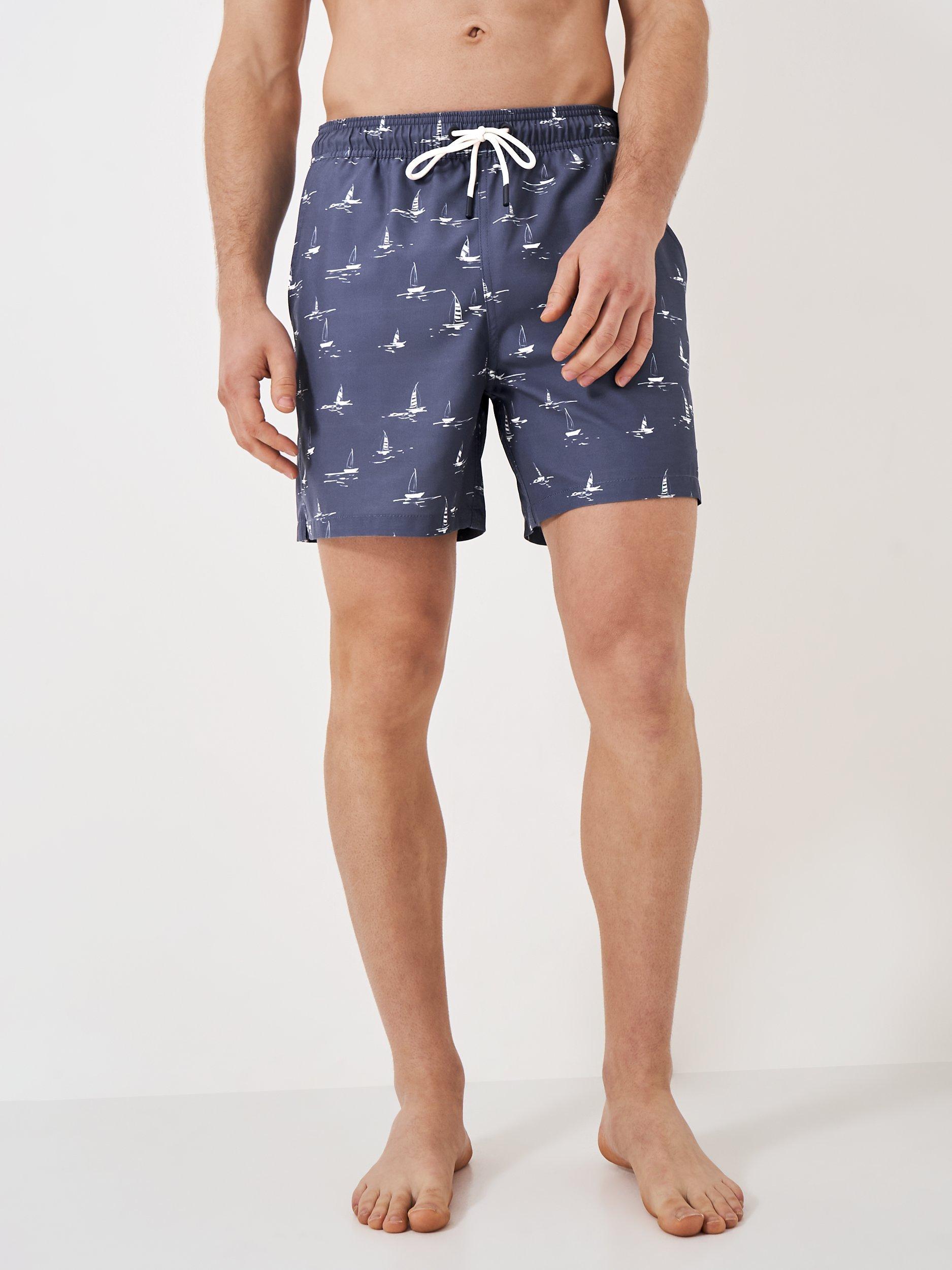 Crew Clothing Boat Print Shorts, Blue