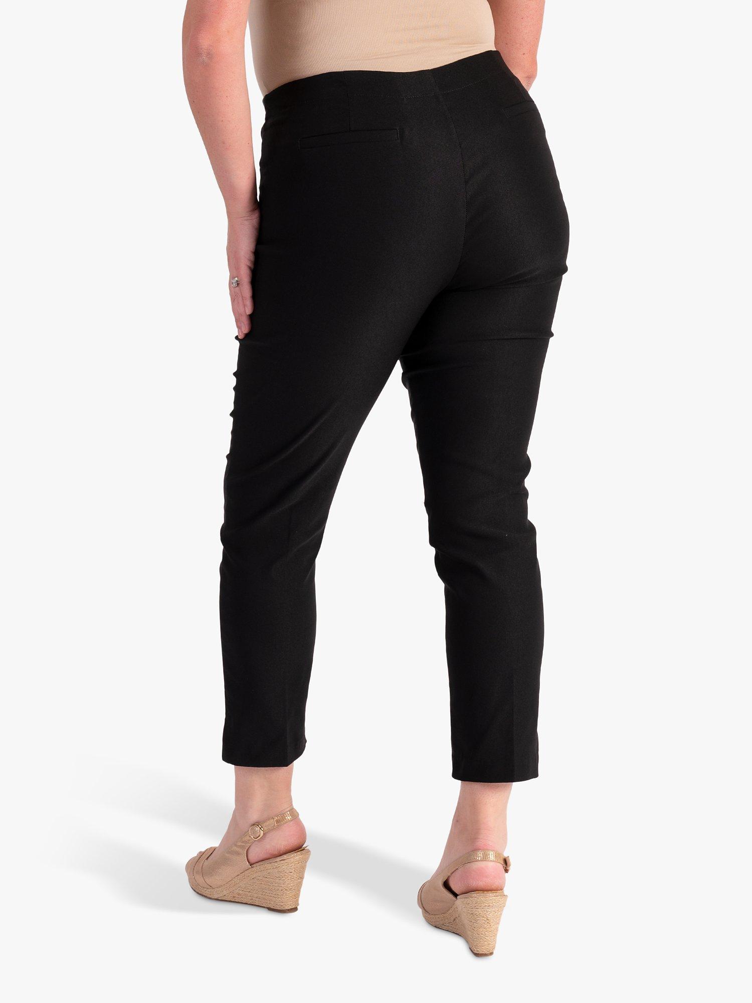 Product image 2 of 5, which shows chesca Slim Leg Trousers, Black, 14