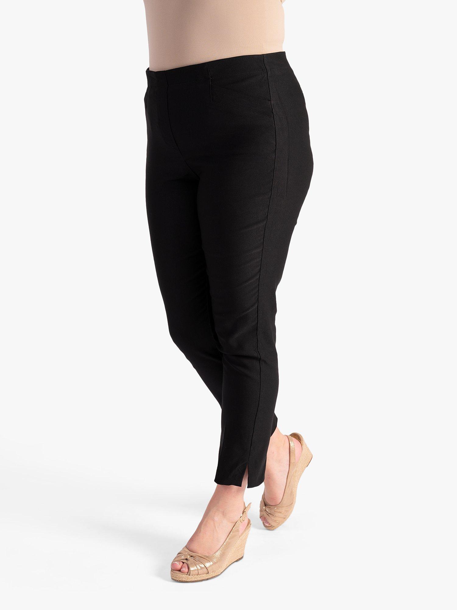 Product image 3 of 5, which shows chesca Slim Leg Trousers, Black, 14