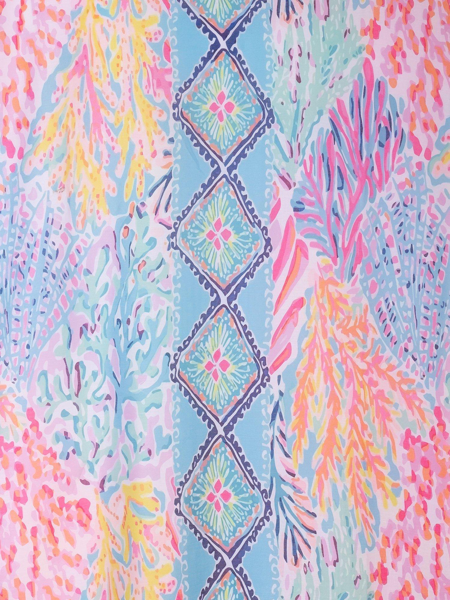 Product image 4 of 5, which shows chesca Abstract Tropical Diamond Print Scarf, Lilac/Multi, One Size