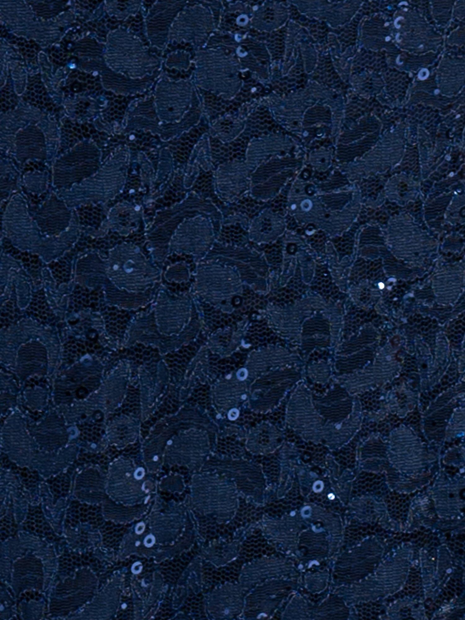 Product image 3 of 5, which shows chesca Sequin Lace Cape Maxi Dress, Navy, 12