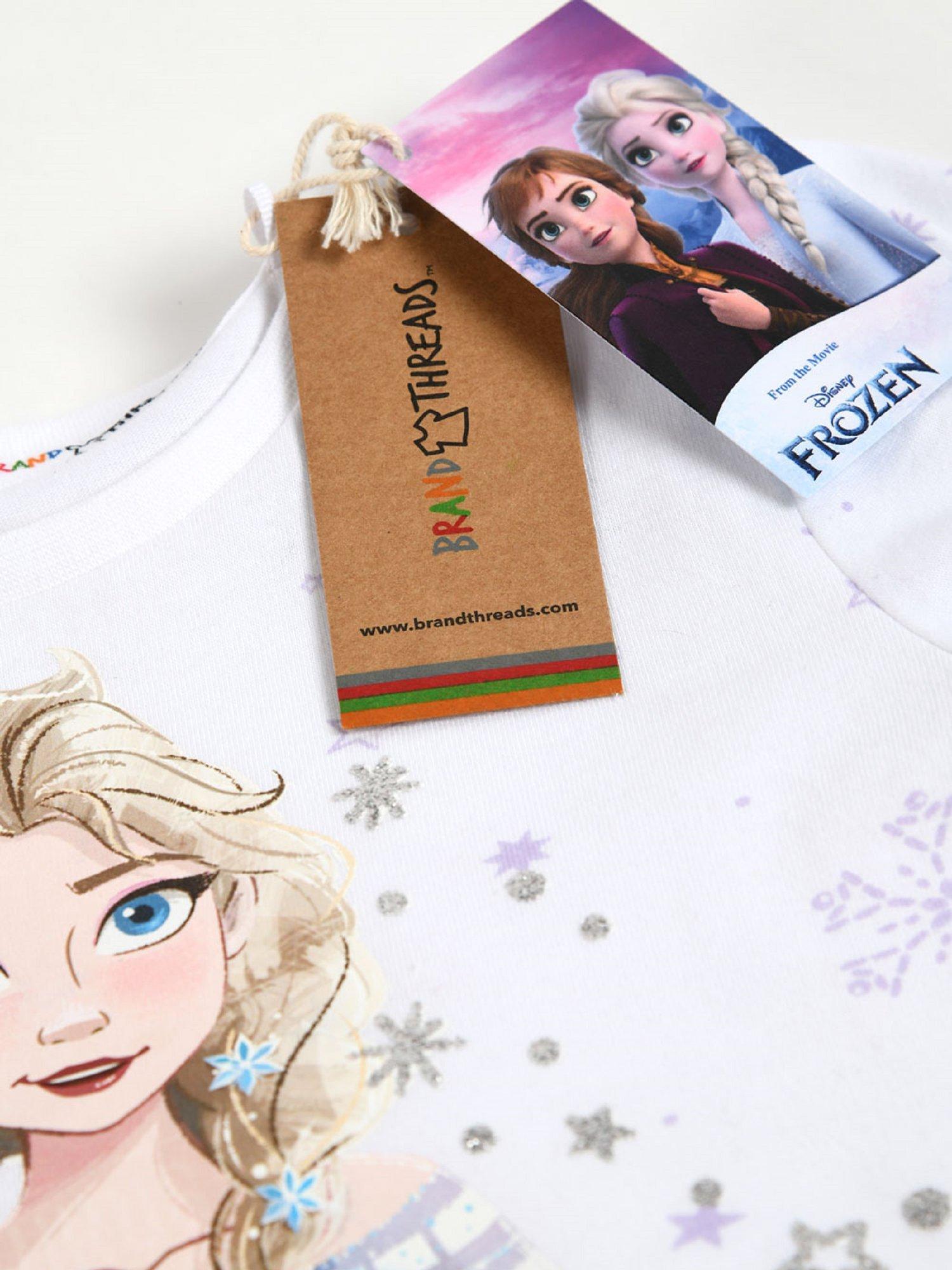 Product image 3 of 4, which shows Brand Threads Kids' Disney Frozen T-Shirt and Skirt Set, Purple/Multi, 6-7 years